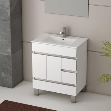 Eviva Piscis® 32″ Vanity White Bathroom Vanity with White Integrated Porcelain Sink Vanity Eviva